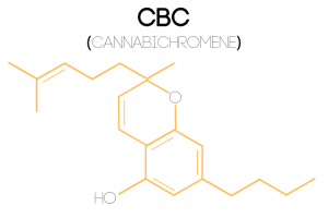 An illustration of the Cannabichromene (CBC) molecular structure