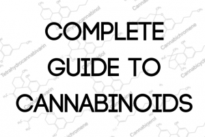White Poster with Caption: "COMPLETE GUIDE TO CANNABINOIDS"